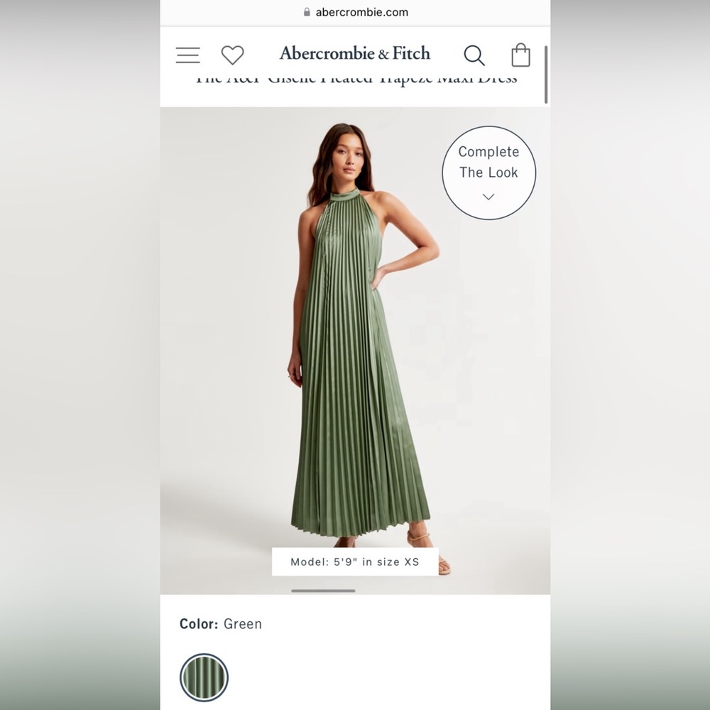 Beautiful green medium petite Abercrombie and Fitch maxi dress.